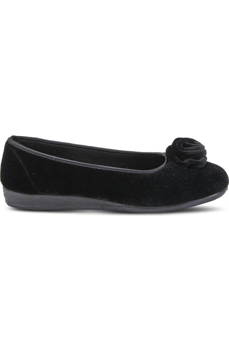 Flexus by Spring Step Roseloud Velvet Slipper, Alternate, color, Black