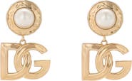 Dolce&Gabbana DG Logo Imitation Pearl Clip-On Earrings