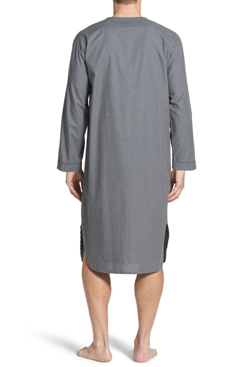 Cotton Nightshirt, Alternate, color, CHARCOAL