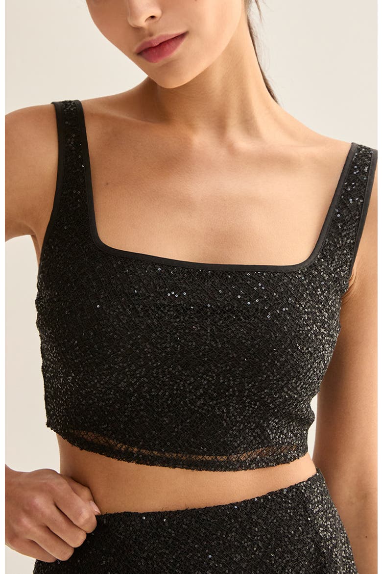 Beaded Crop Top, Main, color, Black