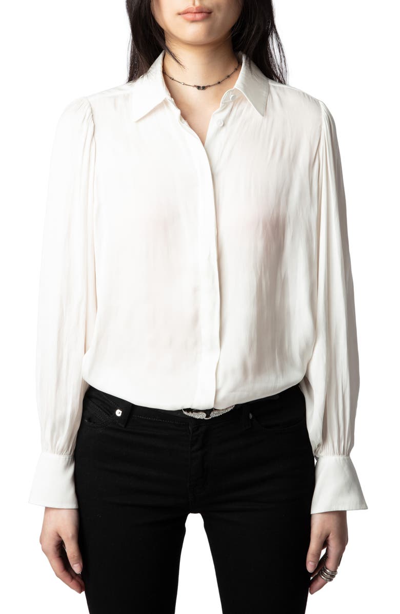 Zadig & Voltaire Trenta Satin Shirt, Main, color, 