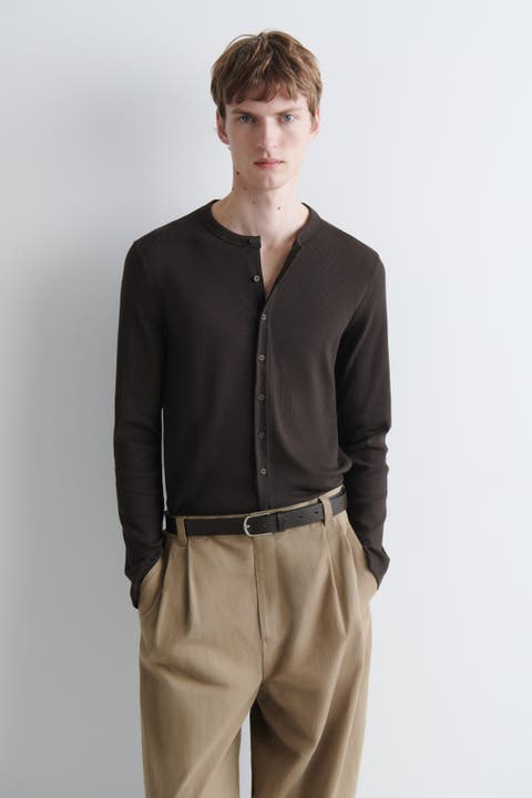 Slim Ribbed Cotton Cardigan