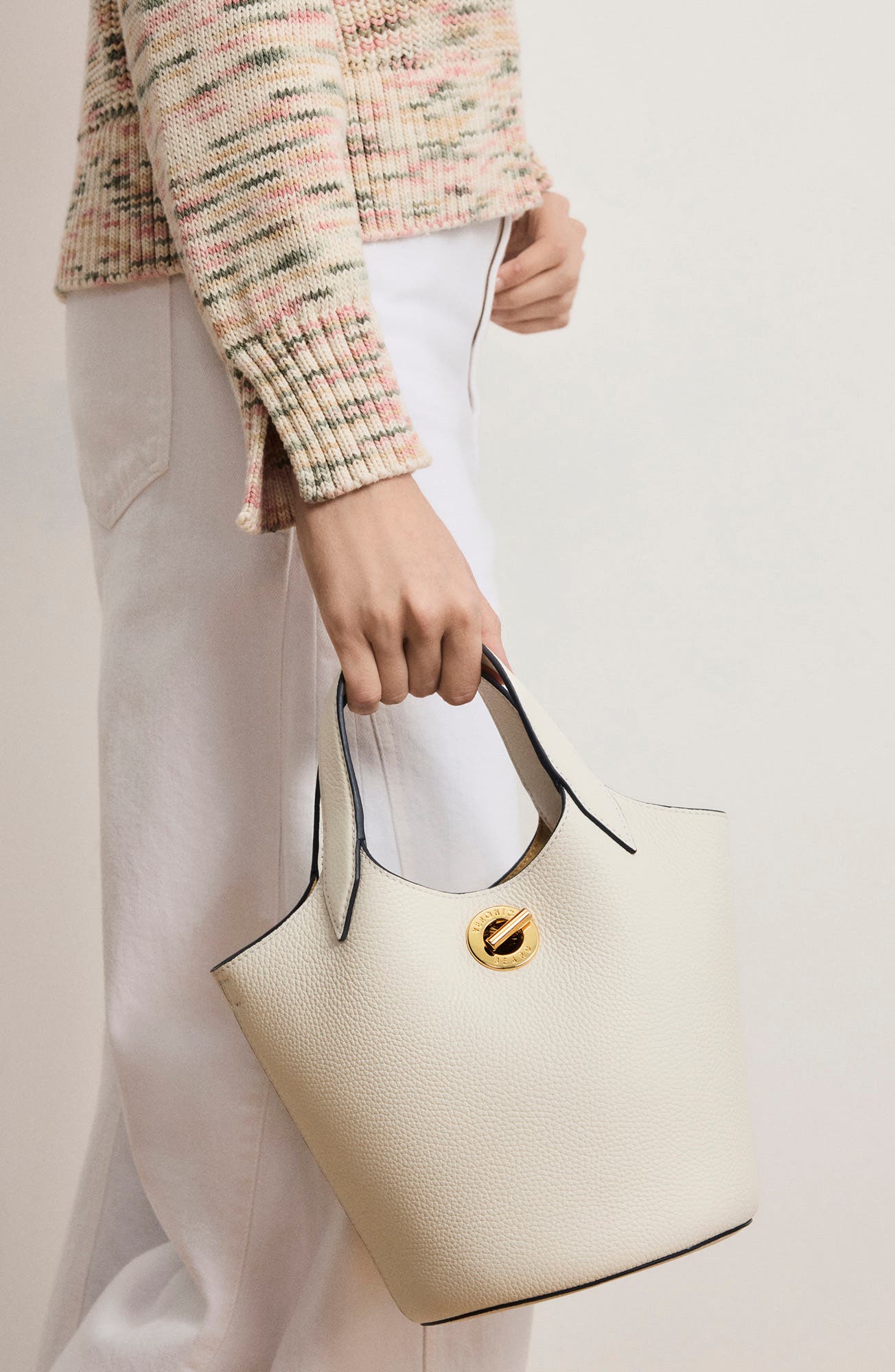 Veronica Beard Anchor Bucket Crossbody Bag, Alternate, color, Off White