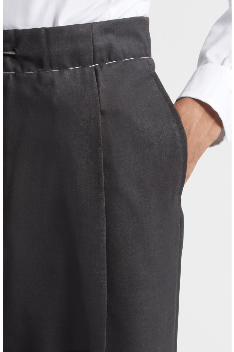 Pleated Mohair & Wool Pants, Alternate, color, DARK BROWN