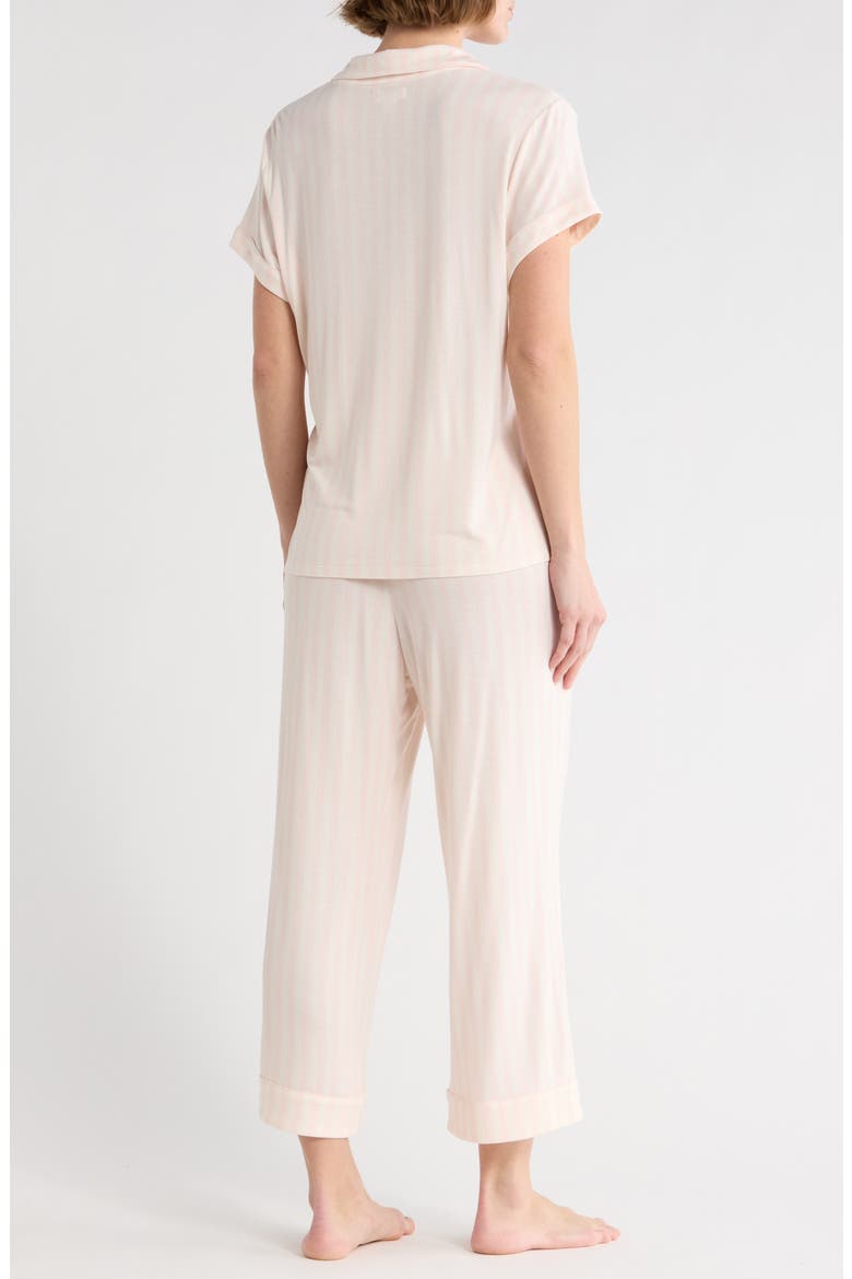 Tranquility Cropped Pajamas, Alternate, color, PINK- IVORY MEDIUM STRIPE