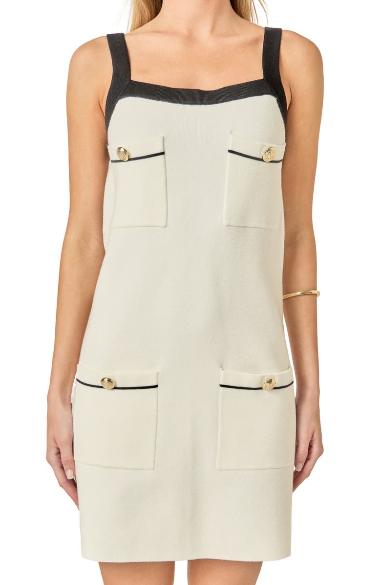 English Factory Knit Minidress, Alternate, color, Cream/Black