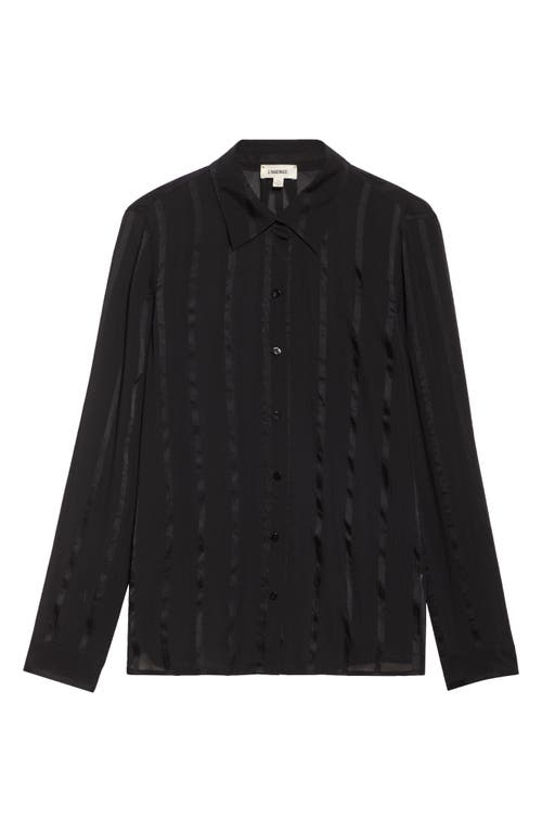 L'agence Argo Silk Button-up Shirt In Black