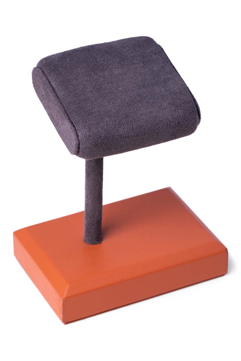Leather Watch Display Stand, Main, color, MATTE BROWN