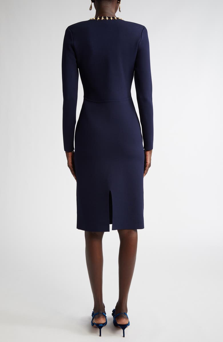 ST. JOHN Suspended Pavé Long Sleeve Milano Knit Dress, Alternate, color,