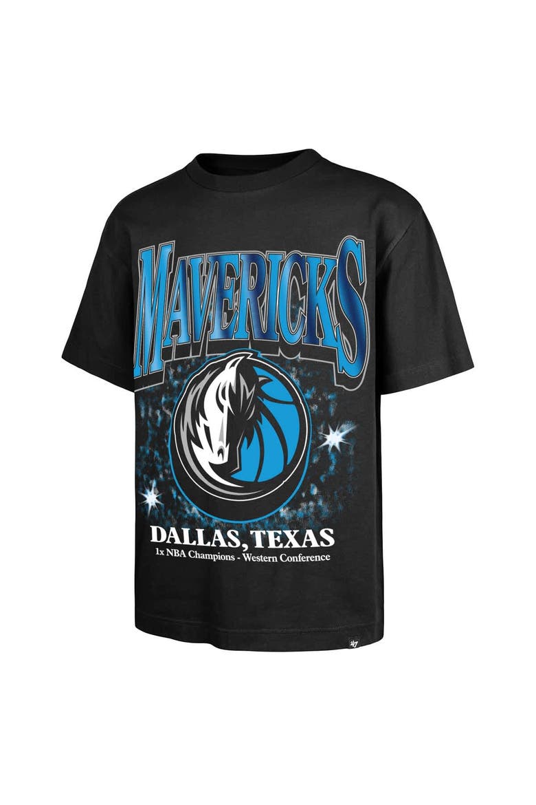 Men's '47 Black Dallas Mavericks Past Champs Collection Flashbulb Foundation T-Shirt, Alternate, color, Black