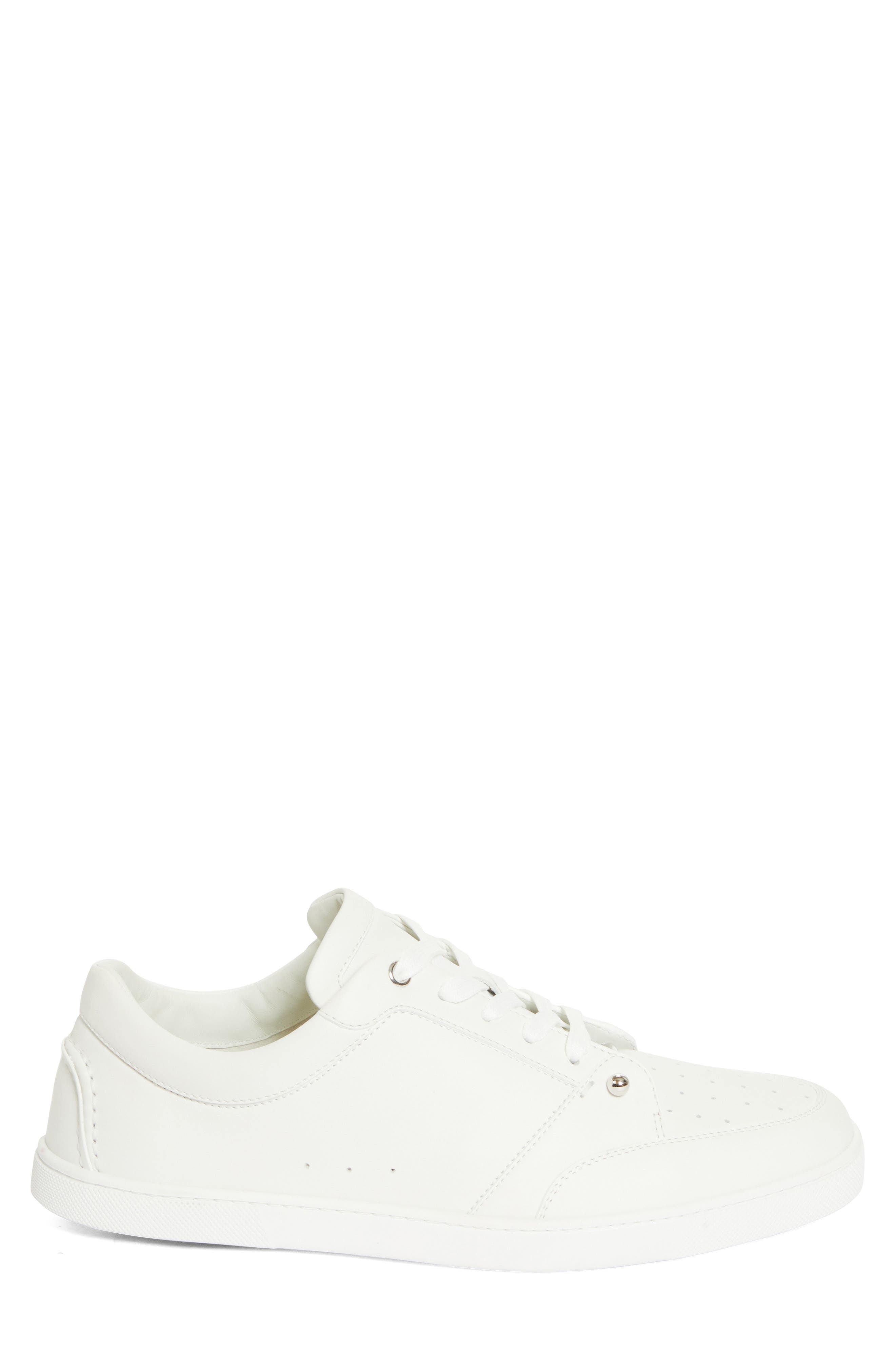 Christian Louboutin Chambelisneak Flat Low Top Sneaker, Alternate, color, White
