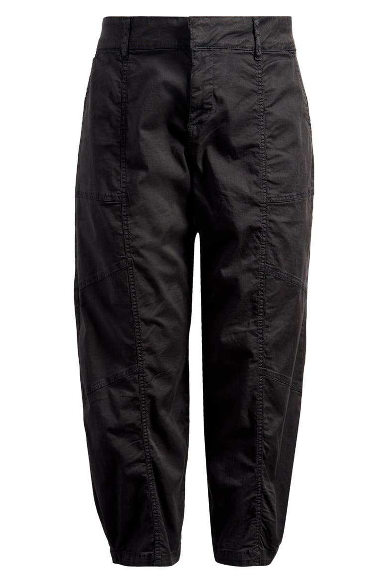 Sahara Tapered Stretch Cotton Utility Pants, Alternate, color, BLACK