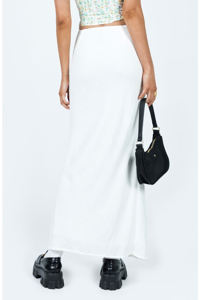 Jodie Linen Blend Maxi Skirt, Alternate, color, WHITE