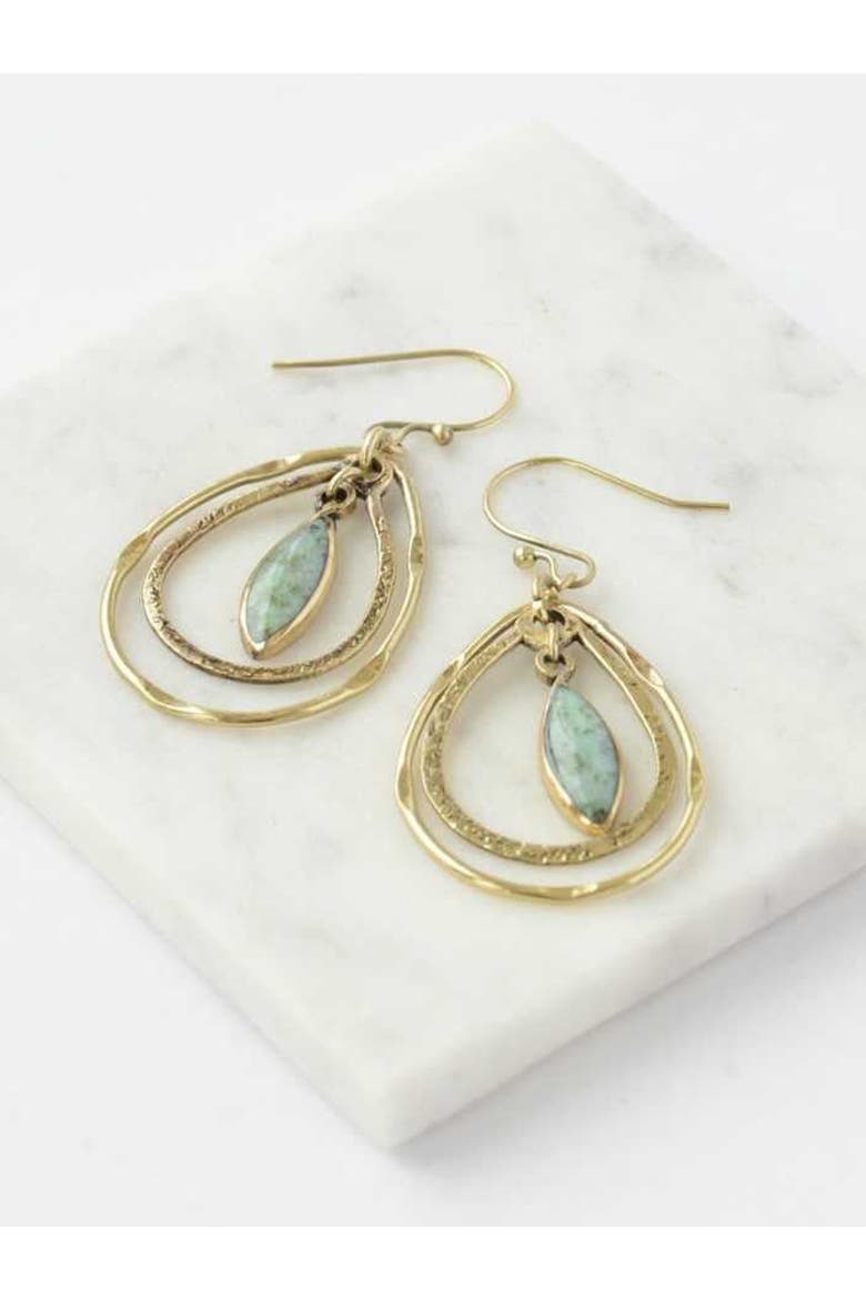 Adela Dangle Earrings, Alternate, color, Green