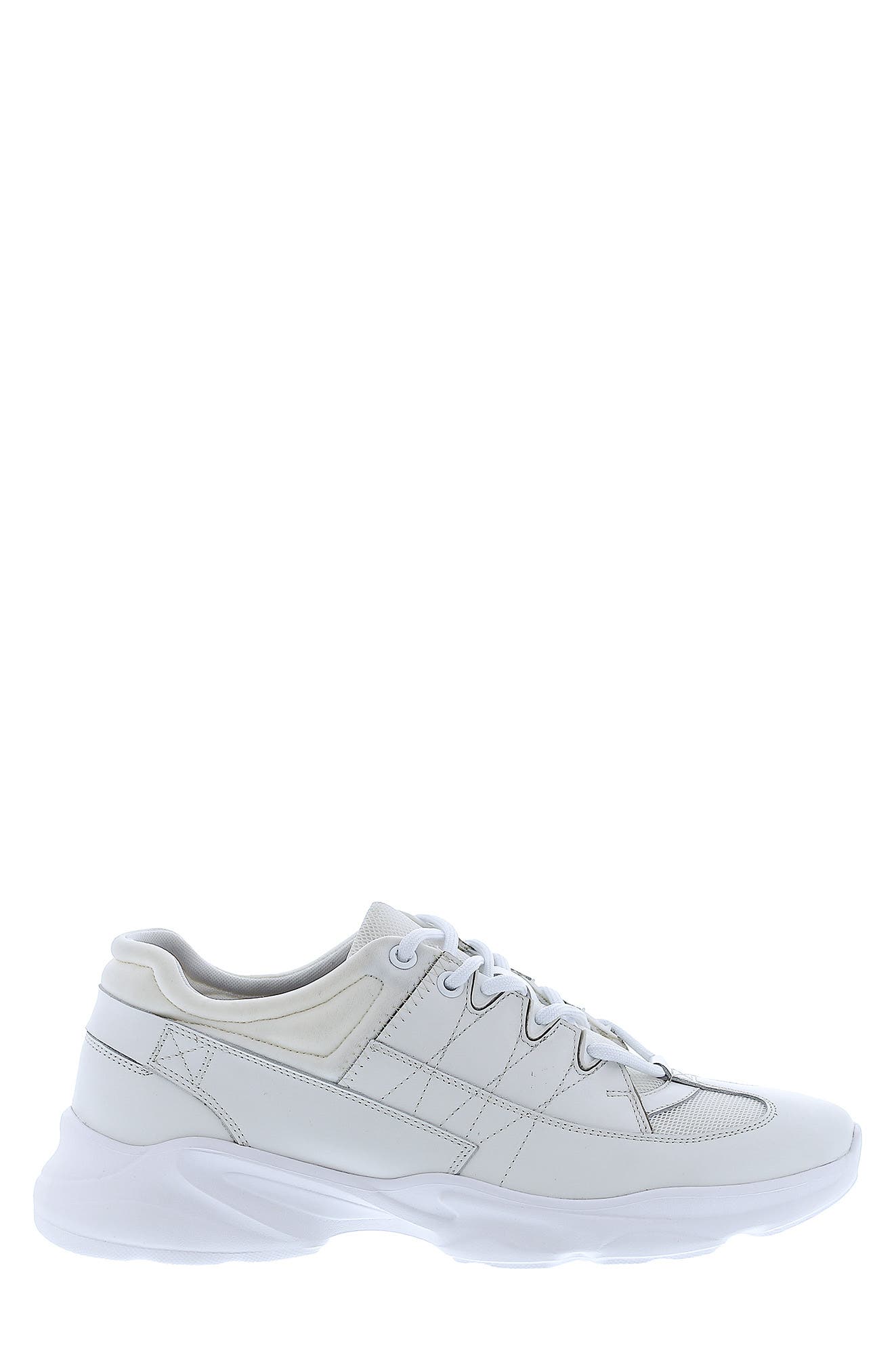Zanzara Charles Leather Sneaker, Alternate, color, White