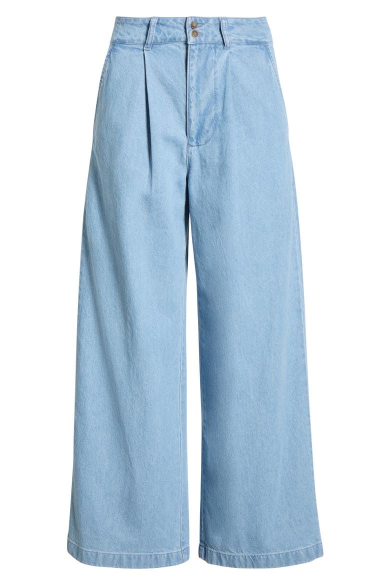 Wave Washed Denim Pants, Alternate, color, SEA BLUE
