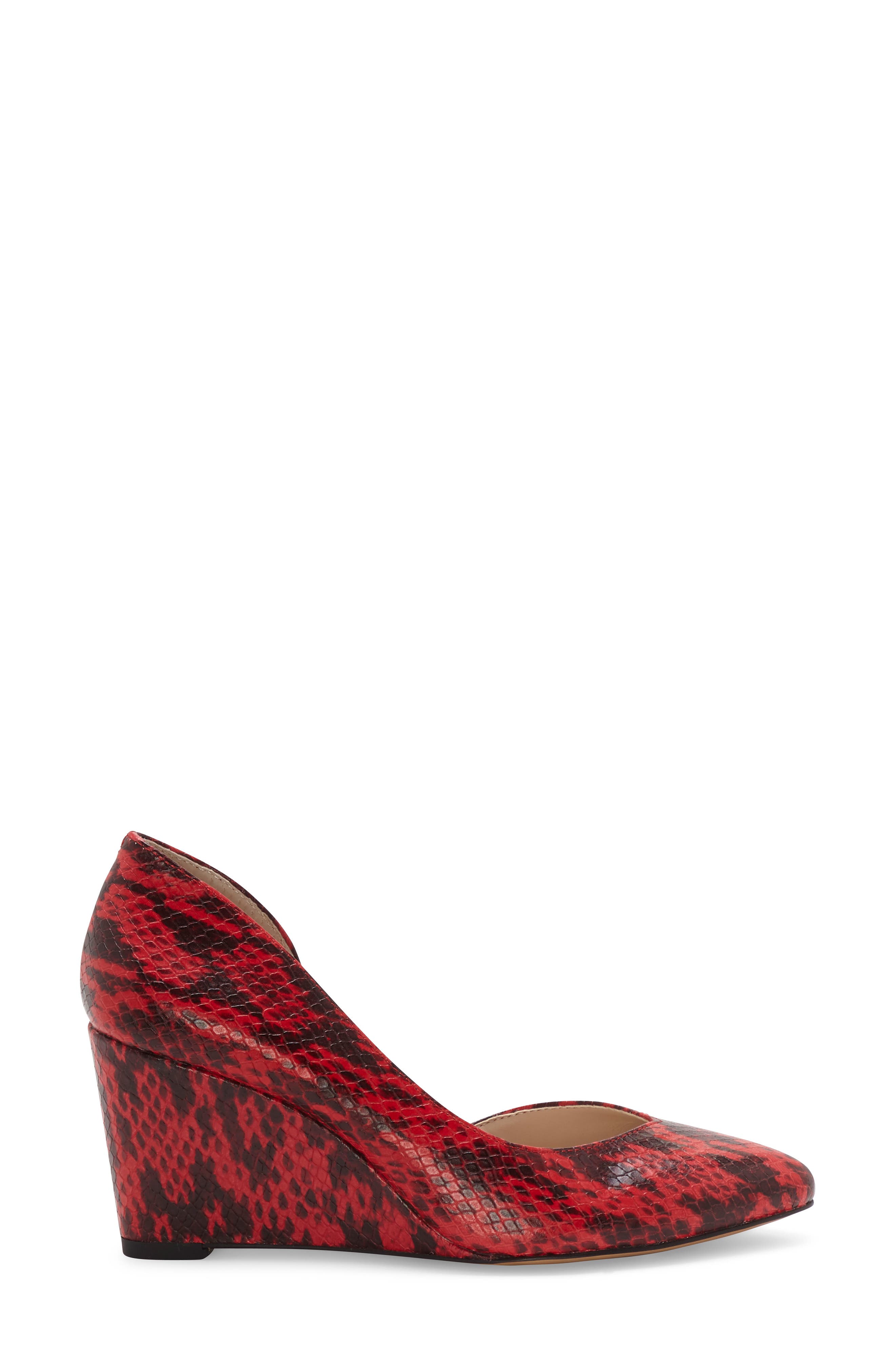 Melman2 Half d'Orsay Wedge Pump, Alternate, color, SCARLET