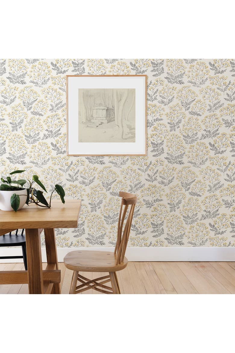 Yellow Wethersfield Peel & Stick Wallpaper, Alternate, color, YELLOW