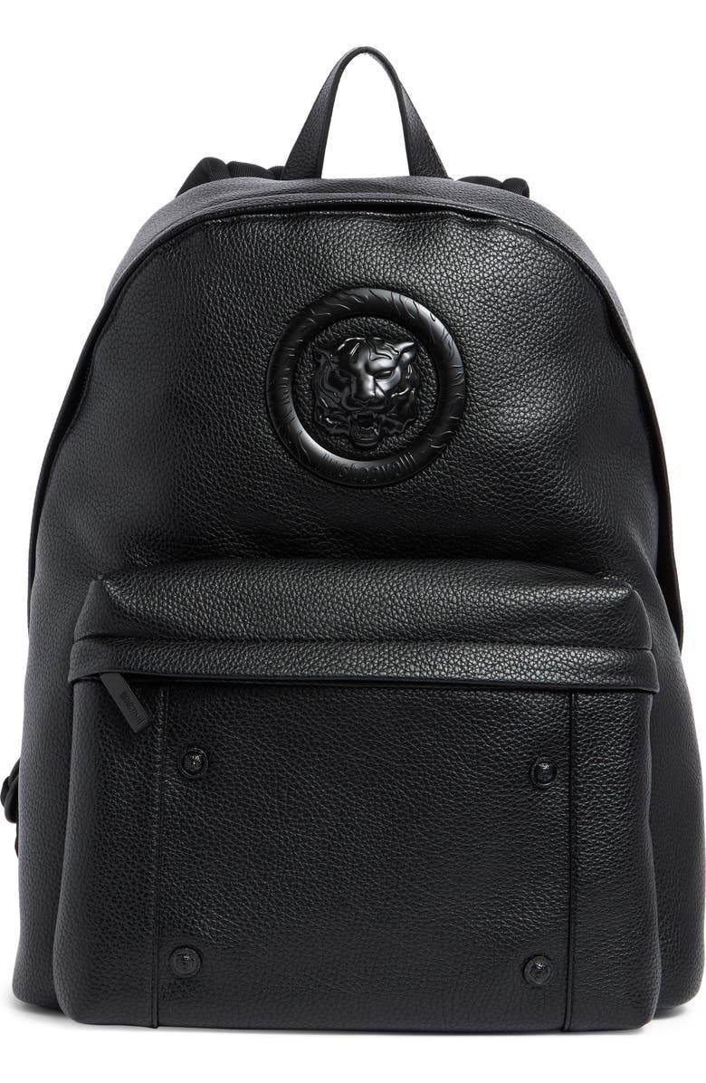 Just Cavalli Tiger Embossed Logo Backpack, Main, color,