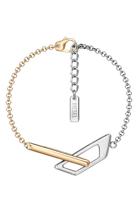 Two-Tone Logo Chain Bracelet