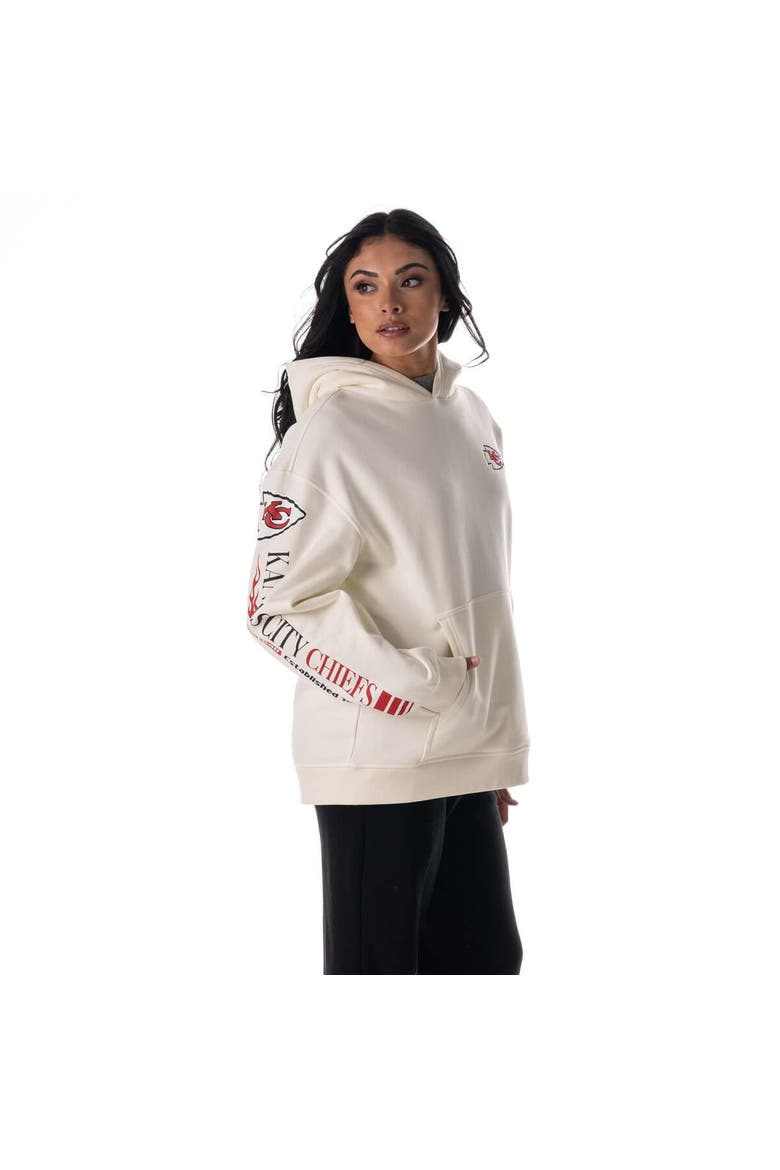 Unisex The Wild Collective  Cream Kansas City Chiefs Stacked Graphic Sleeve Fleece Hoodie, Alternate, color, Cream