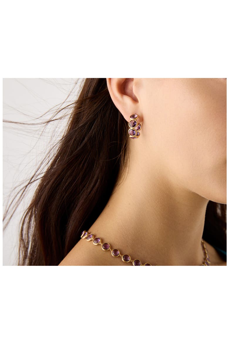 Jaipur Color Amethyst Hoop Earrings, Alternate, color, GOLD