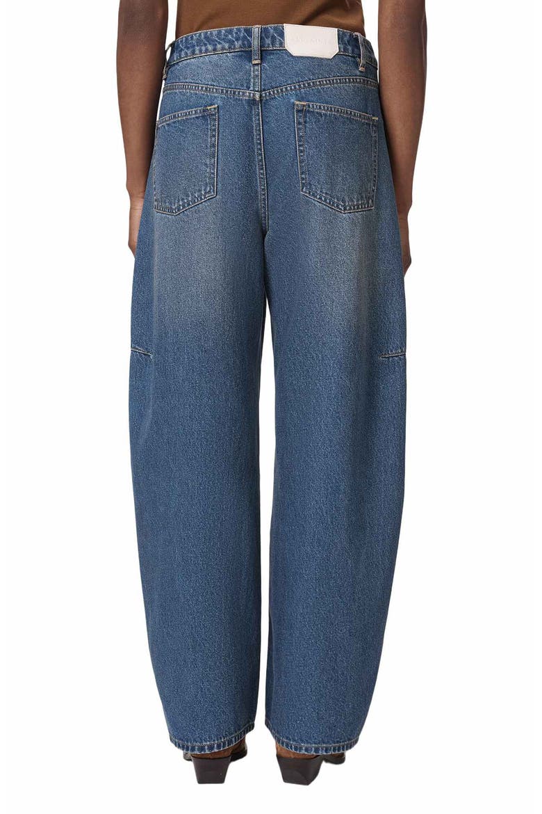 Carter Button Fly High Waist Barrel Jeans, Alternate, color, TINTED INDIGO
