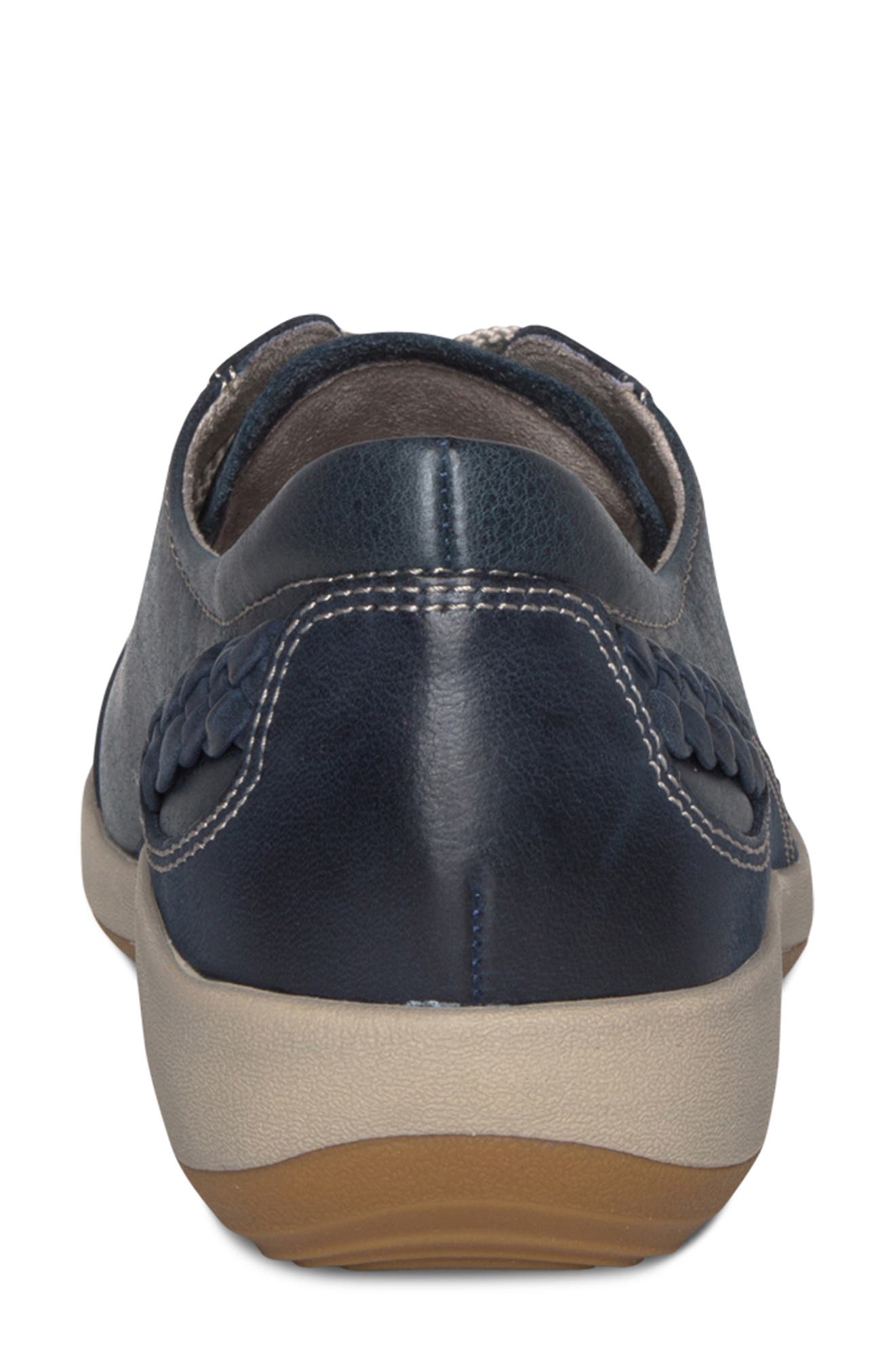 Dana Lace-Up Oxford Flat, Alternate, color, NAVY LEATHER