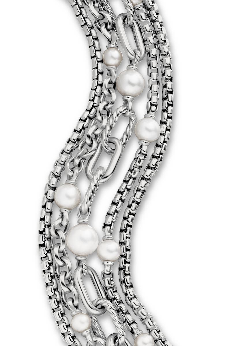 David Yurman DY Madison<sup>®</sup> Pearl Multi Row Chain Bracelet in Sterling Silver with Pearls, 25.7mm, Alternate, color,