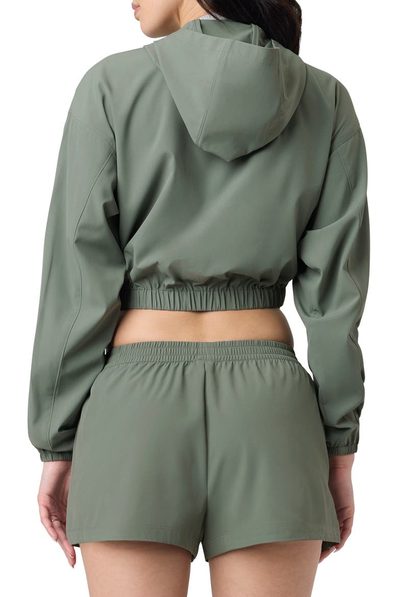 Front Zip Hooded Crop Track Jacket, Alternate, color, LAUREL WREATH