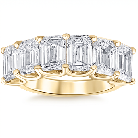 6ct Tw Emerald Cut Diamond Ring U Prong Lab Grown 14k Or Gold