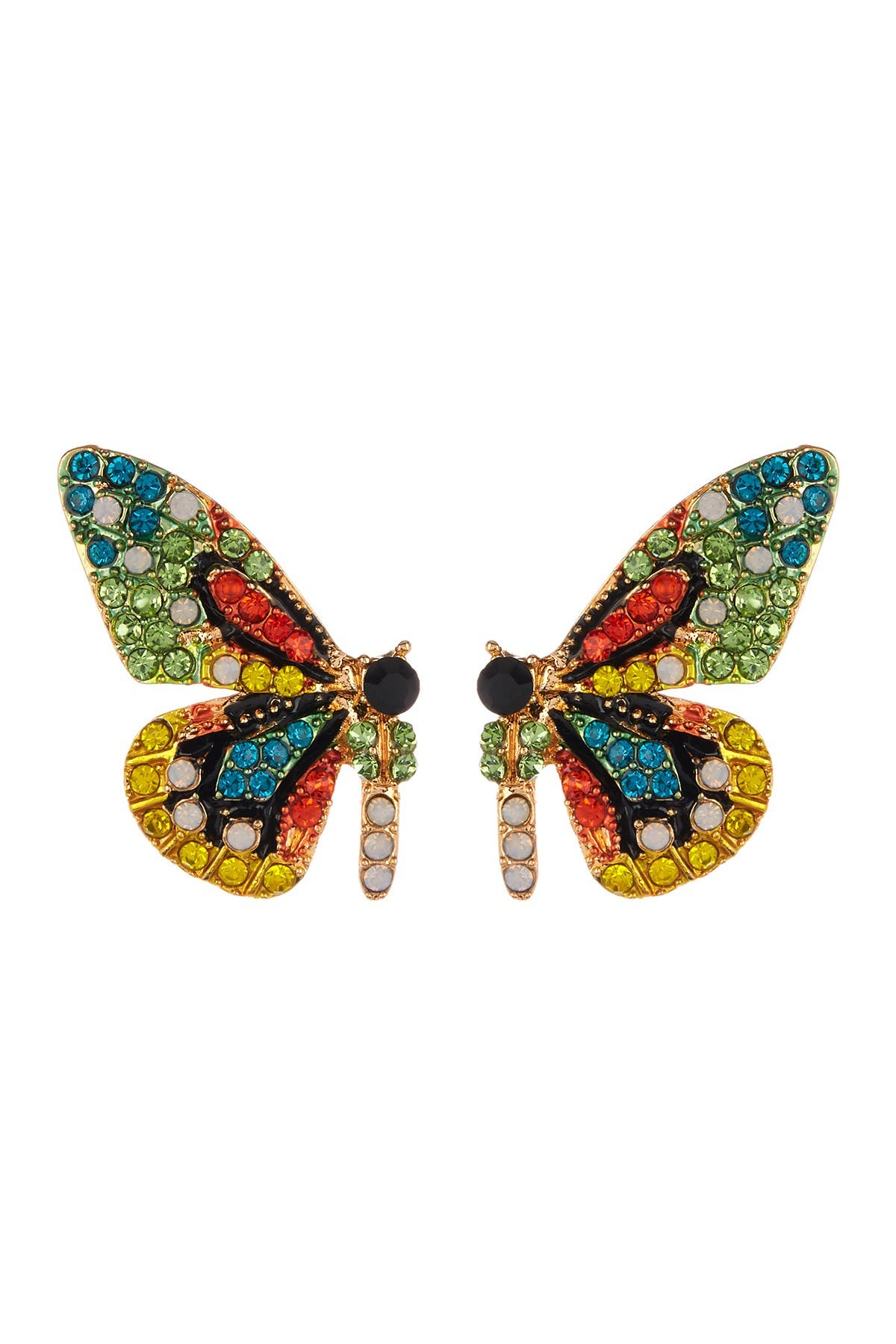 EYE CANDY LOS ANGELES Flutter Green Crystal Butterfly Earrings