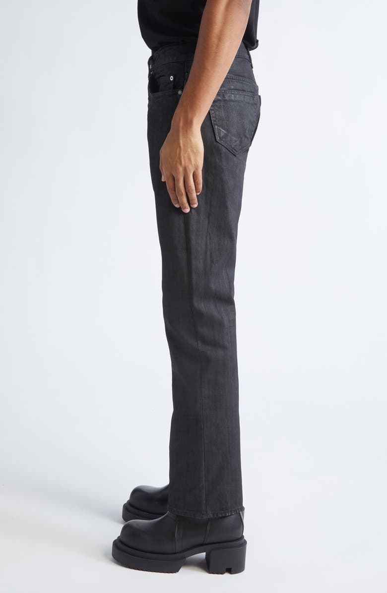 Rick Owens DRKSHDW Fog Cut Coated Jeans, Alternate, color, Black Wax