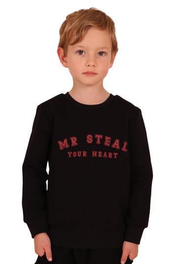 Dot Australia Kids' Mr Steal Hearts Sweatshirt In Black