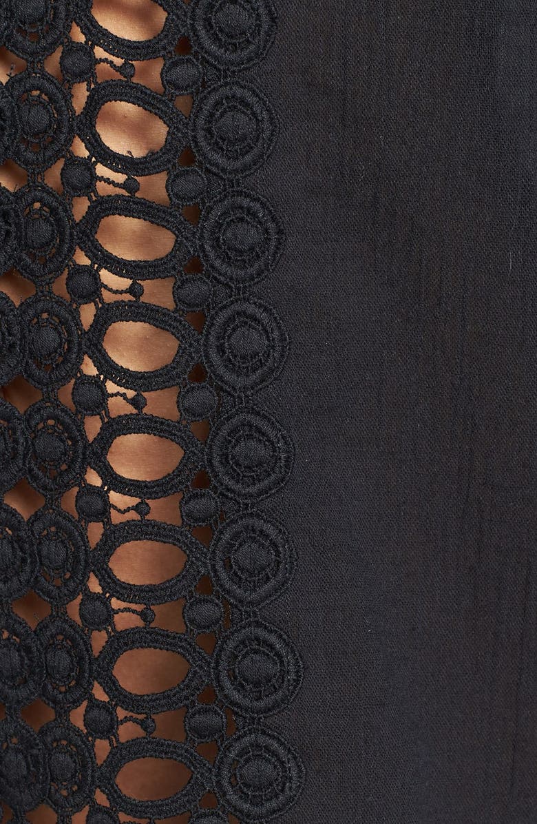 La Blanca Crochet Trim Cover-Up, Alternate, color, 