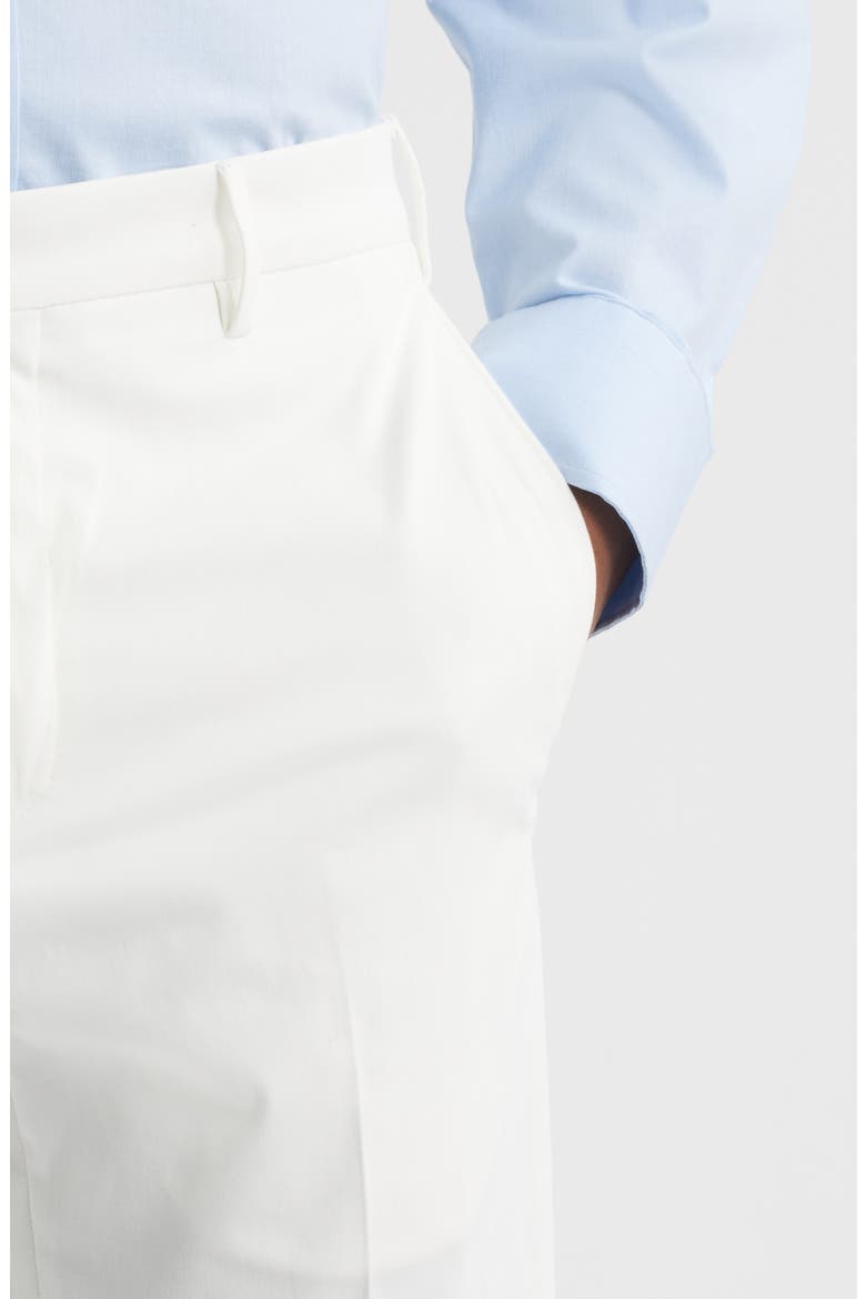 Parker Flat Front Stretch Cotton Pants, Alternate, color, WHITE