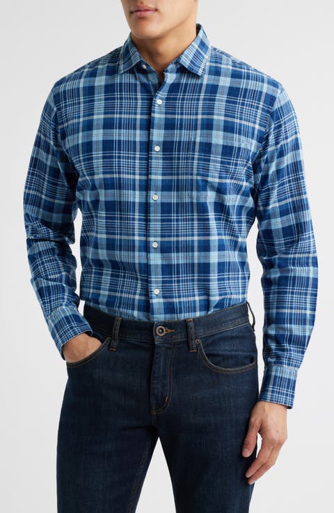 Malawi Plaid Cotton Twill Button-Up Shirt