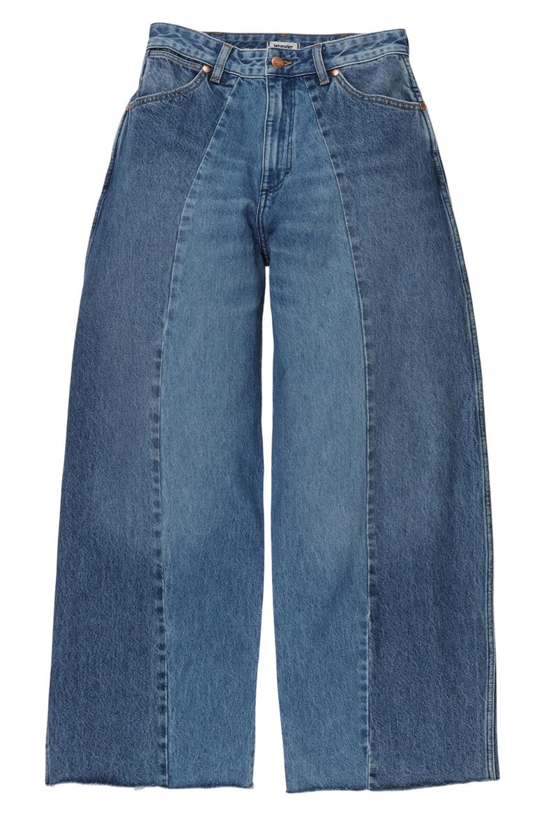 Cowboy Frayed High Waist Barrel Jeans, Alternate, color, TOGETHER AGAIN