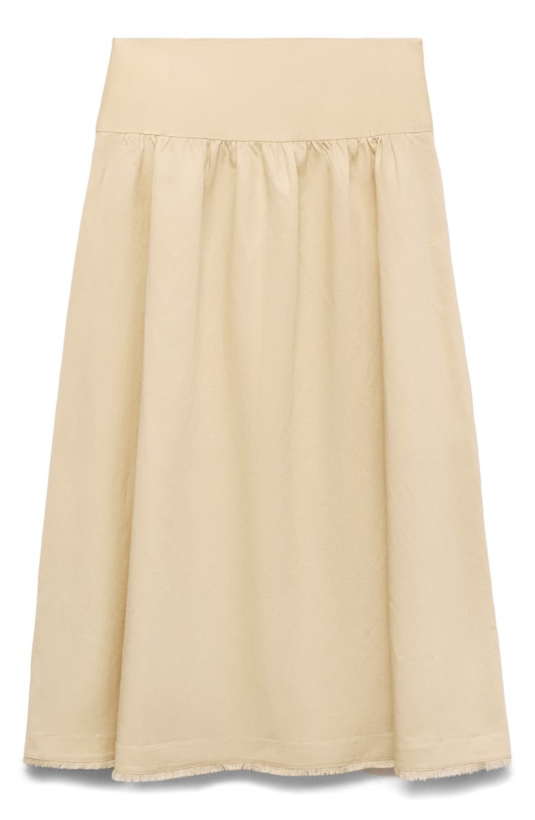 MANGO Fiona Fray Hem Skirt, Alternate, color, Pastel Yellow