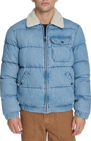 Levi's Quilted Denim Jacket with Fleece Collar