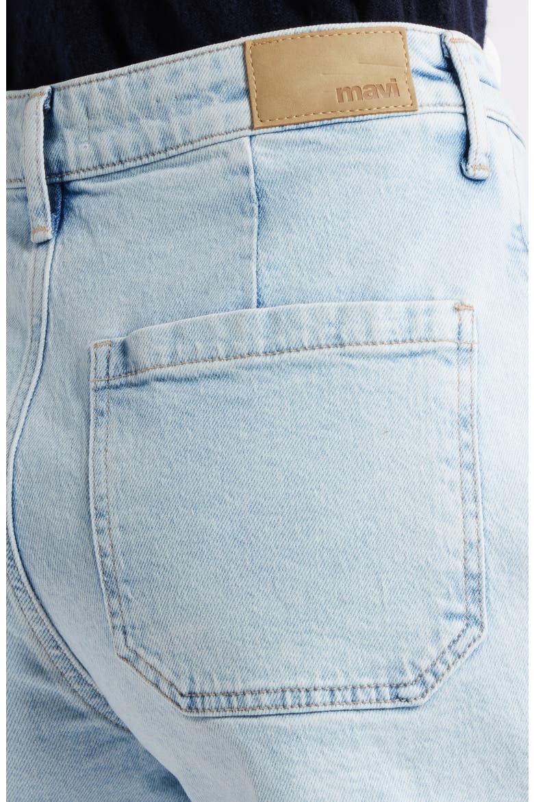 Erin Patch Pocket High Waist Denim Shorts, Alternate, color, BLEACHED 90S
