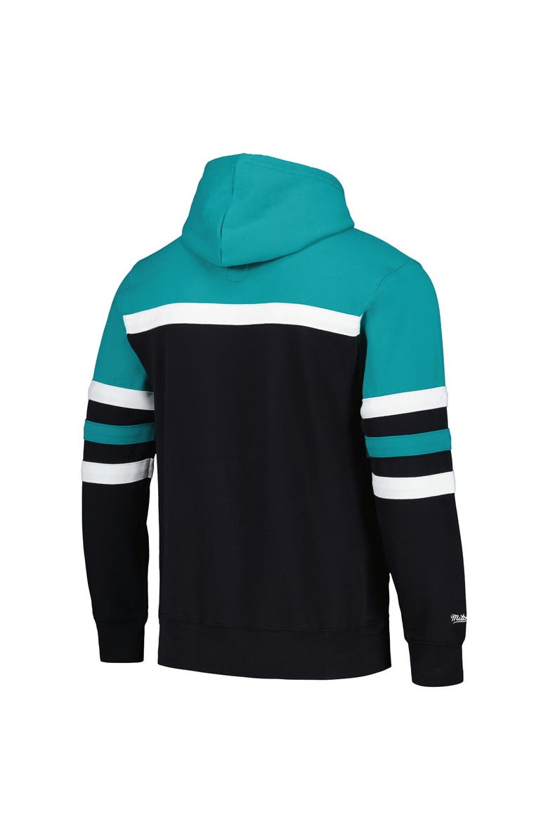 Mitchell & Ness Men's Mitchell & Ness Black/Teal Anaheim Ducks Head Coach Pullover Hoodie, Alternate, color, 