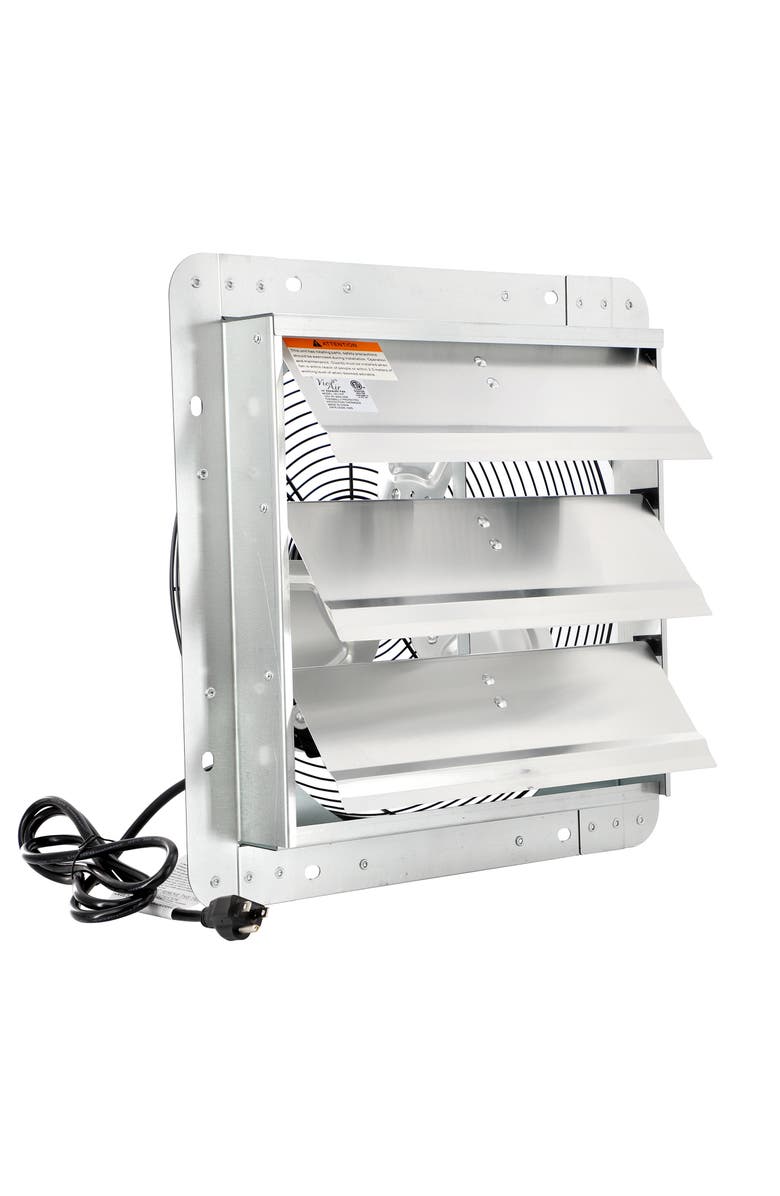 Vie Air 14 Inch Shutter Exhaust Fan with Power Cord, Main, color, Chrome