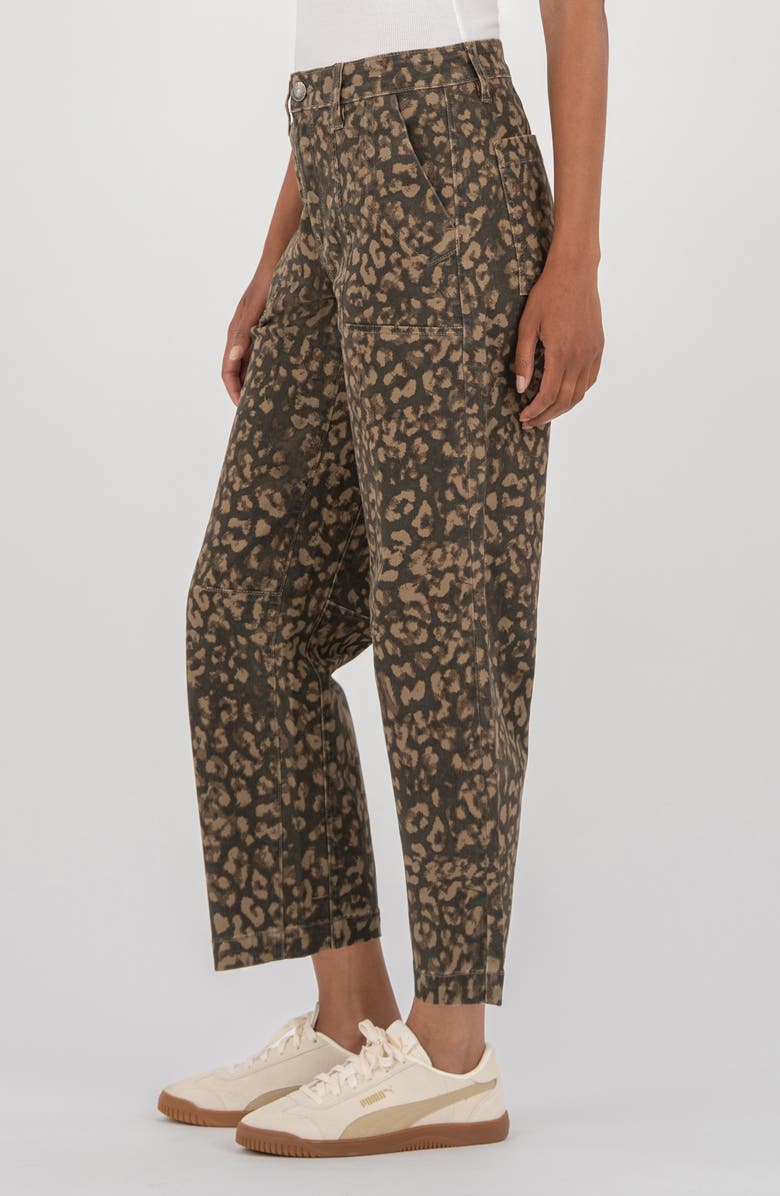 KUT from the Kloth Ashton Print High Waist Crop Barrel Utility Jeans, Alternate, color,