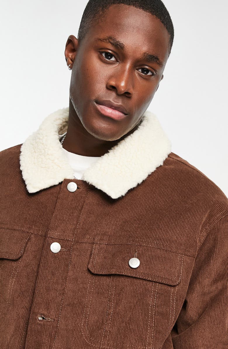 ASOS DESIGN Oversize Corduroy Western Jacket, Alternate, color,