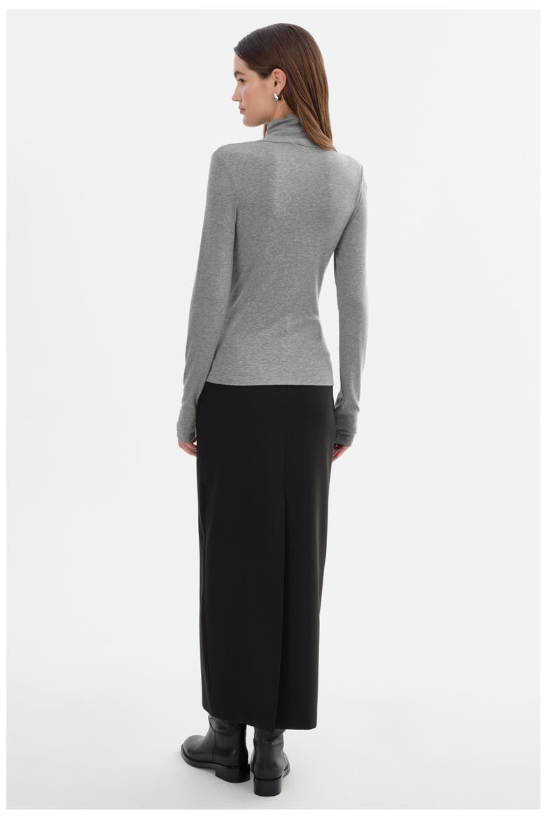 Sadie | Long Sleeve Mockneck Top, Alternate, color, Heather Grey