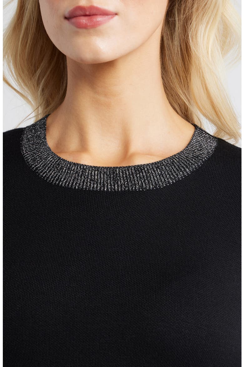 Long Sleeve Sweater Dress, Alternate, color, BLACK SILVER