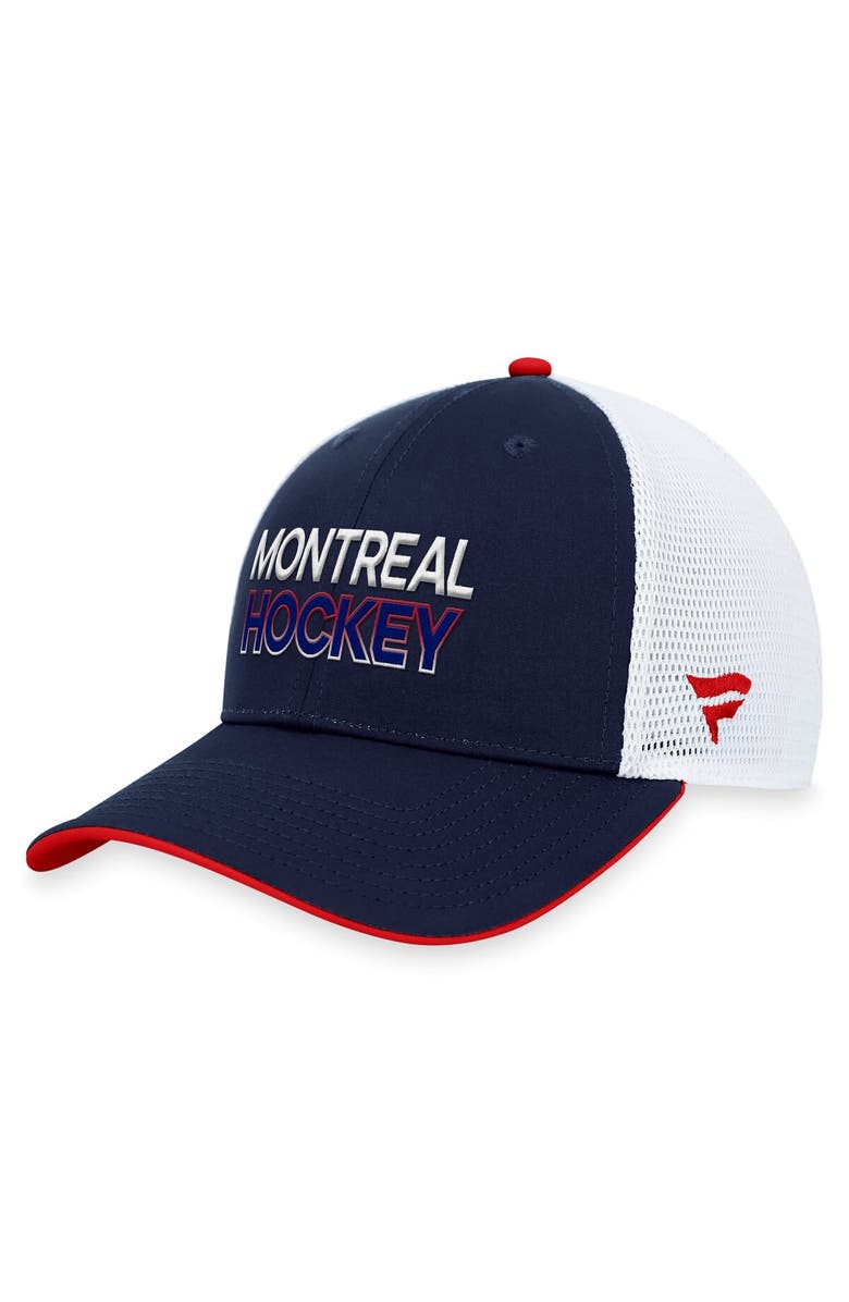 FANATICS Men's Fanatics Branded  Navy Montreal Canadiens Authentic Pro Rink Trucker Adjustable Hat, Alternate, color, 