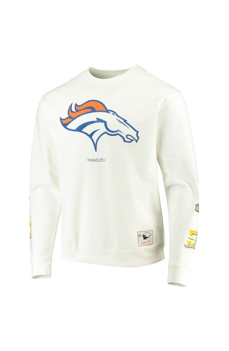 Mitchell & Ness Men's Mitchell & Ness White Denver Broncos Rings VIP Champions Pullover Sweater, Alternate, color, 