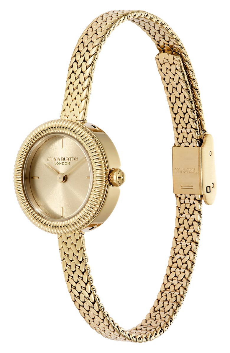 Olivia Burton Finery Mesh Strap Watch, 20mm, Alternate, color, Gold